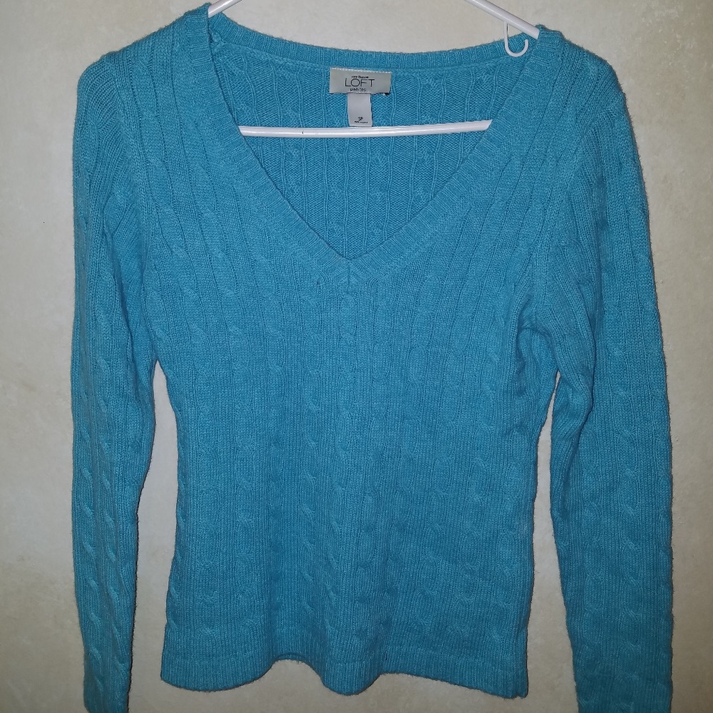 Ann Taylor Loft Teal Blue Small Petite Sweater
